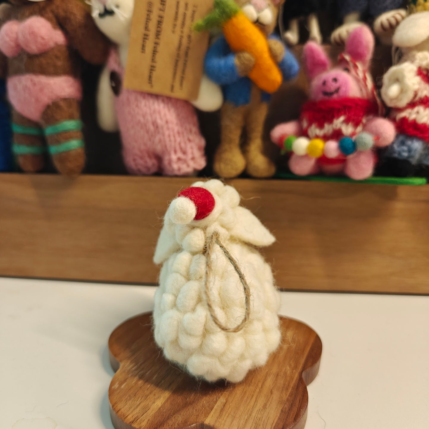 Felted Heart 圣诞小羊 手工羊毛毡