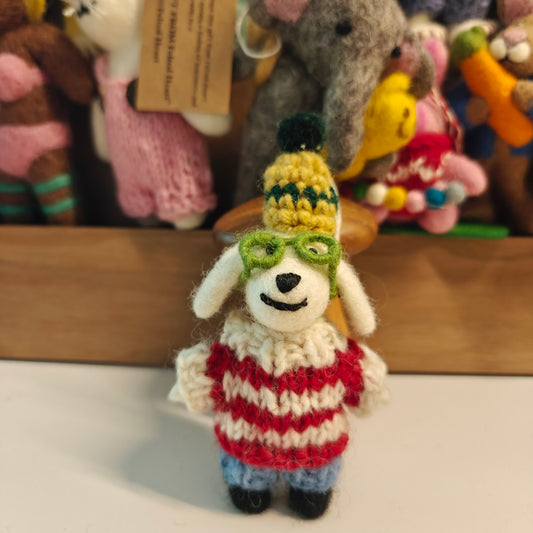 Felted Heart 眼镜狗狗 手工羊毛毡
