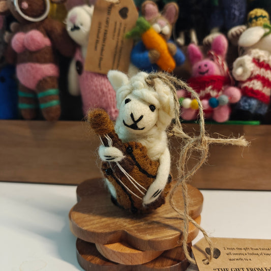 Felted Heart 吉他小羊 手工羊毛毡