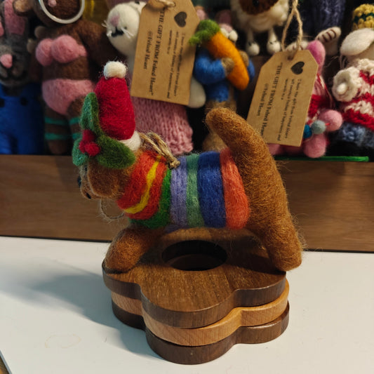 Felted Heart 圣诞狗狗 手工羊毛毡